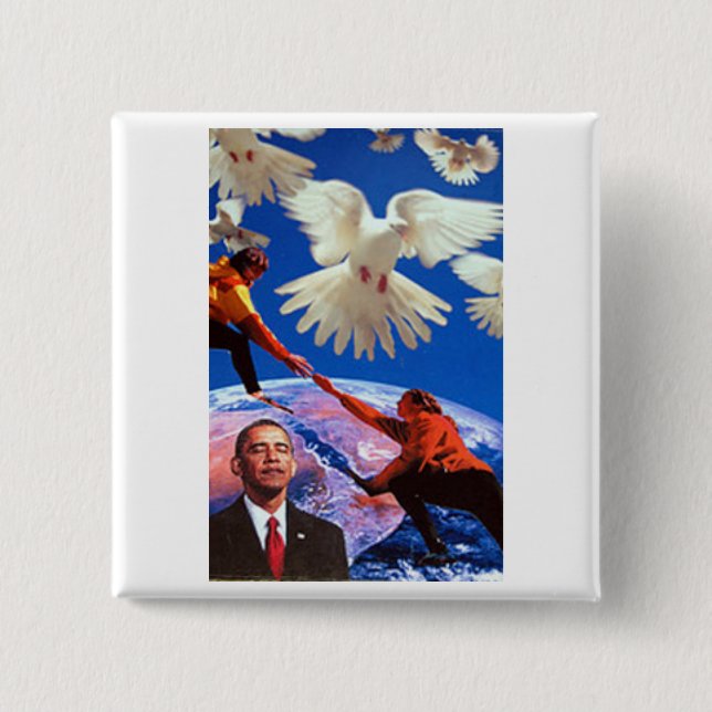 Bóton Quadrado 5.08cm Presidente da paz (Frente)