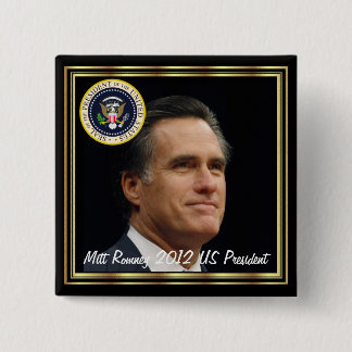 BÓTON QUADRADO 5.08CM PRESIDENTE DE MITT ROMNEY 2012 E.U.