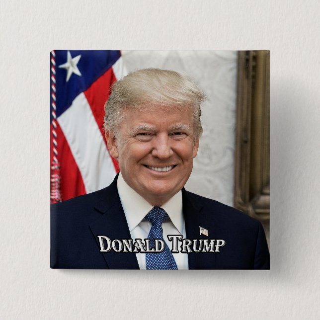 Bóton Quadrado 5.08cm Presidente Donald Trump (Frente)