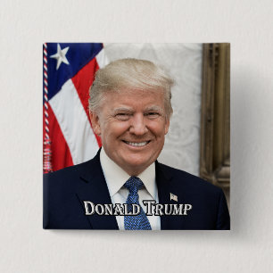 Bóton Quadrado 5.08cm Presidente Donald Trump