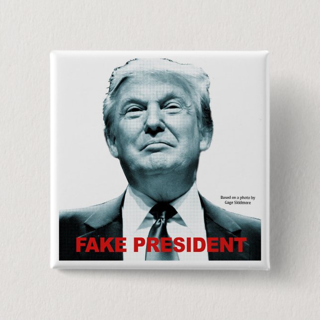 Bóton Quadrado 5.08cm Presidente Falso (Trump) (Frente)