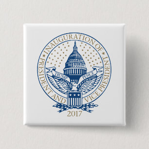 Bóton Quadrado 5.08cm Presidente Inaugural Logotipo Inauguração das