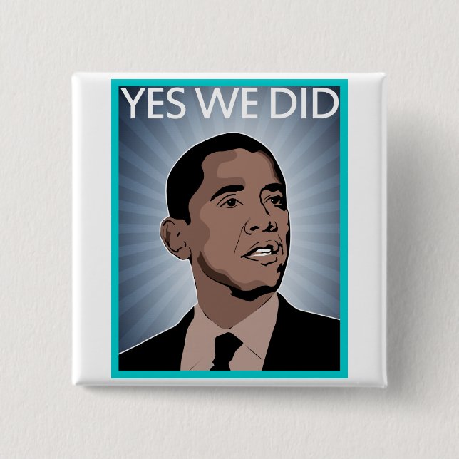 Bóton Quadrado 5.08cm Presidente Obama (Frente)