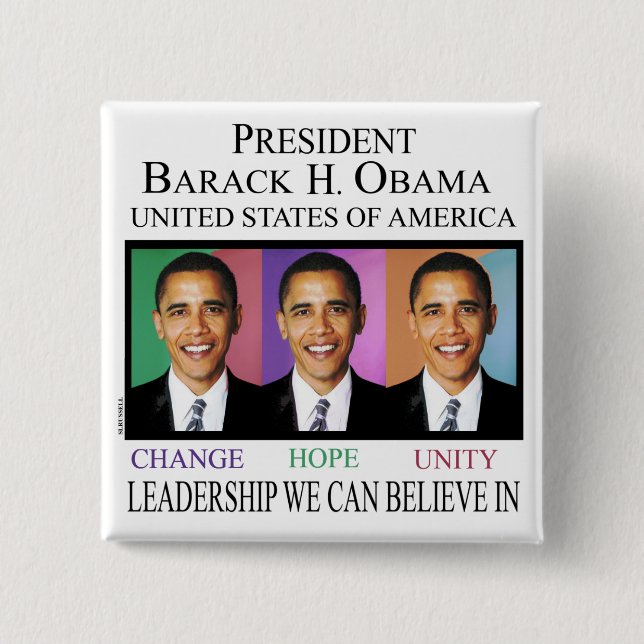BÓTON QUADRADO 5.08CM PRESIDENTE OBAMA (Frente)