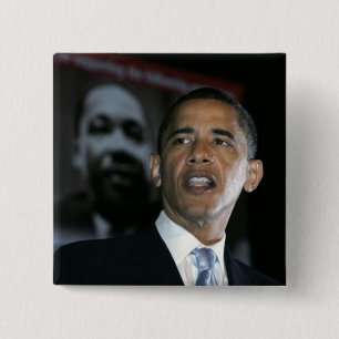 Bóton Quadrado 5.08cm Presidente Obama e Dr. rei "que ideais "