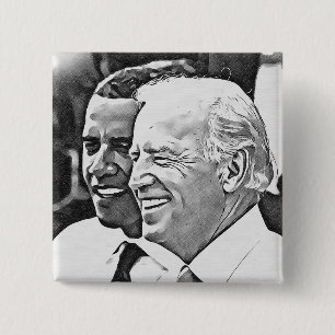 Bóton Quadrado 5.08cm Presidente Obama & vice-presidente Biden Botão