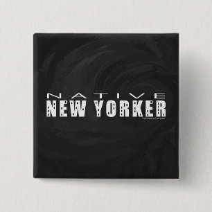 Bóton Quadrado 5.08cm Preto nascido em Nova York