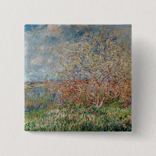 Bóton Quadrado 5.08cm Primavera de Claude Monet