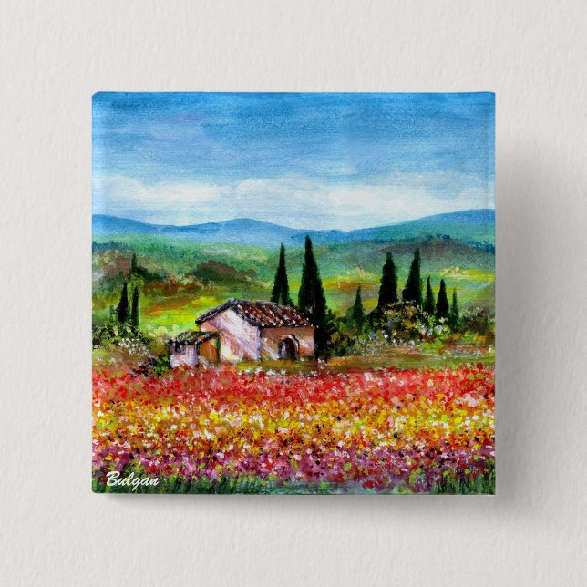 BÓTON QUADRADO 5.08CM PRIMAVERA NA TOSCANA (Frente)