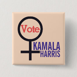 Bóton Quadrado 5.08cm Primeira Mulher Presidente Kamala Harris Eleição 2