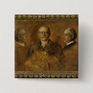 Bóton Quadrado 5.08cm Prince Otto Von Bismarck, 1884