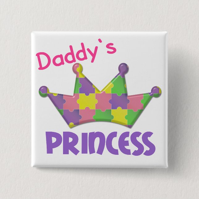 Bóton Quadrado 5.08cm Princesa autística 3 AUTISMO (Frente)