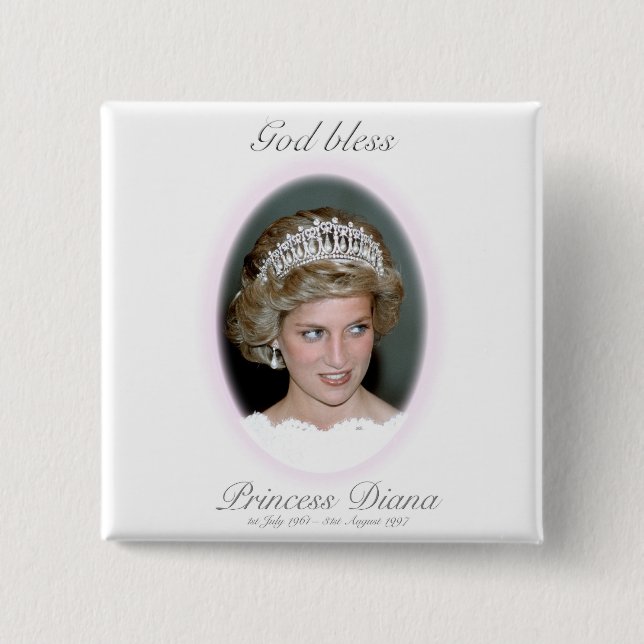 Bóton Quadrado 5.08cm Princesa deus abençoe Diana (Frente)