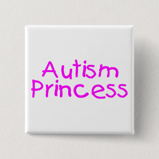 Bóton Quadrado 5.08cm Princesa do autismo (rosa)