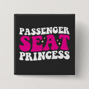 Bóton Quadrado 5.08cm Princesa do Banco de Passageiro Garota Carro Groov