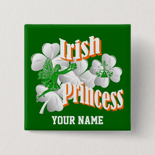 Bóton Quadrado 5.08cm Princesa irlandesa personalizada com fada