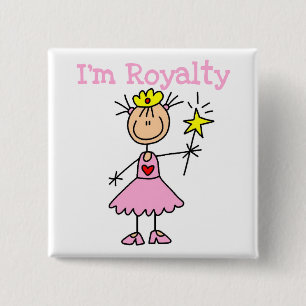 Bóton Quadrado 5.08cm Princesa Royalty