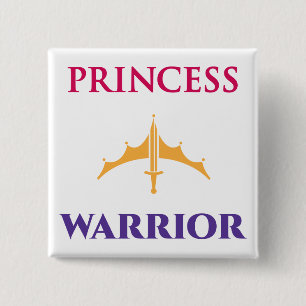 Bóton Quadrado 5.08cm Princesa Warrior Button