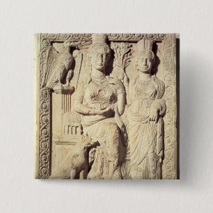 Bóton Quadrado 5.08cm Princesa Zenobia e um companheiro fêmea