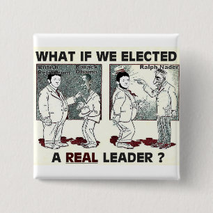 Bóton Quadrado 5.08cm Pro-Nader & botão quadrado de anti-BP