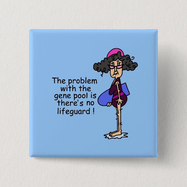Bóton Quadrado 5.08cm Problema com a Piscina de Gene (Frente)