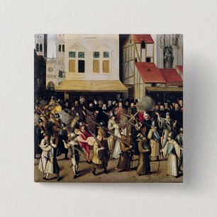 Bóton Quadrado 5.08cm Procissão da liga santamente em 1590
