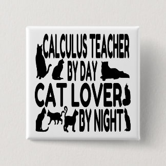 Bóton Quadrado 5.08cm Professor de Cálculos do Gato Lover