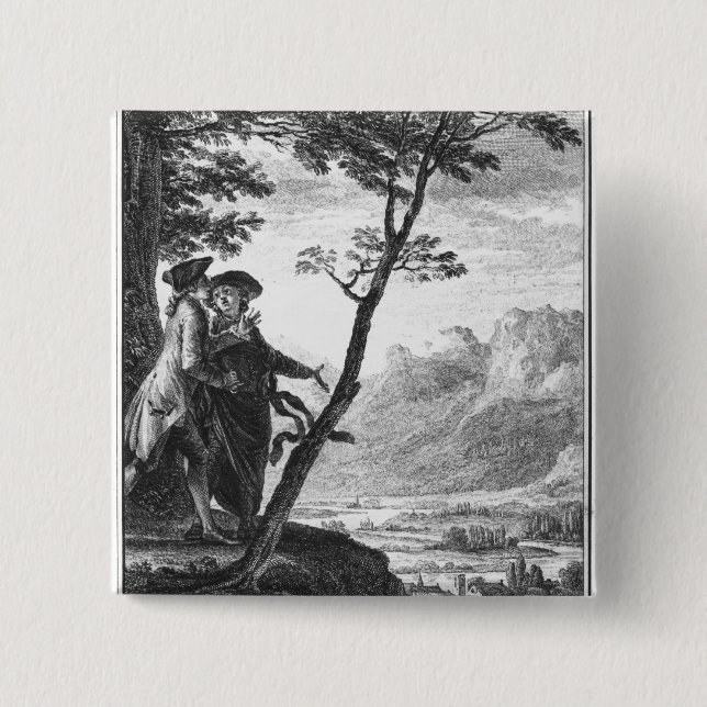 Bóton Quadrado 5.08cm Profissão da fé do vigário de Savoyard (Frente)