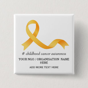 Bóton Quadrado 5.08cm Promocional de Evento de Consciência do Cancer Inf