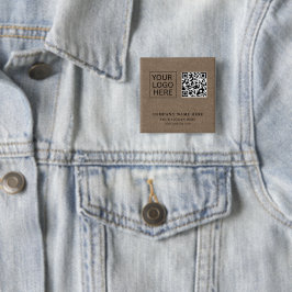 Bóton Quadrado 5.08cm Promocional de texto e logotipo personalizado mini