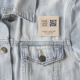 Bóton Quadrado 5.08cm Promocional de texto e logotipo personalizado mini