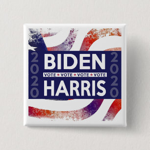 Bóton Quadrado 5.08cm Promover a votação de Biden Harris 2020