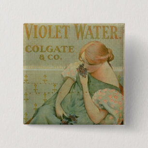 Bóton Quadrado 5.08cm Propaganda de poster "água violeta", por Colgate