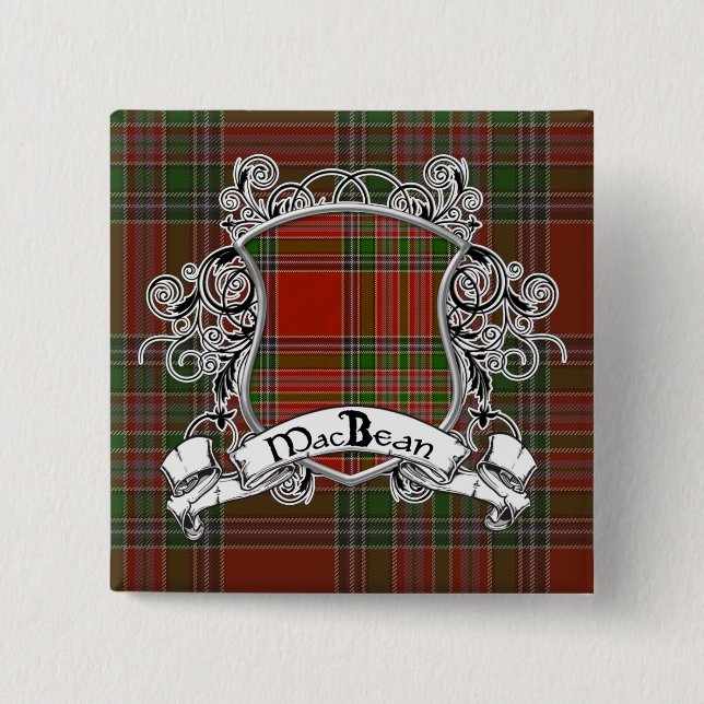Bóton Quadrado 5.08cm Protetor do Tartan de MacBean (Frente)
