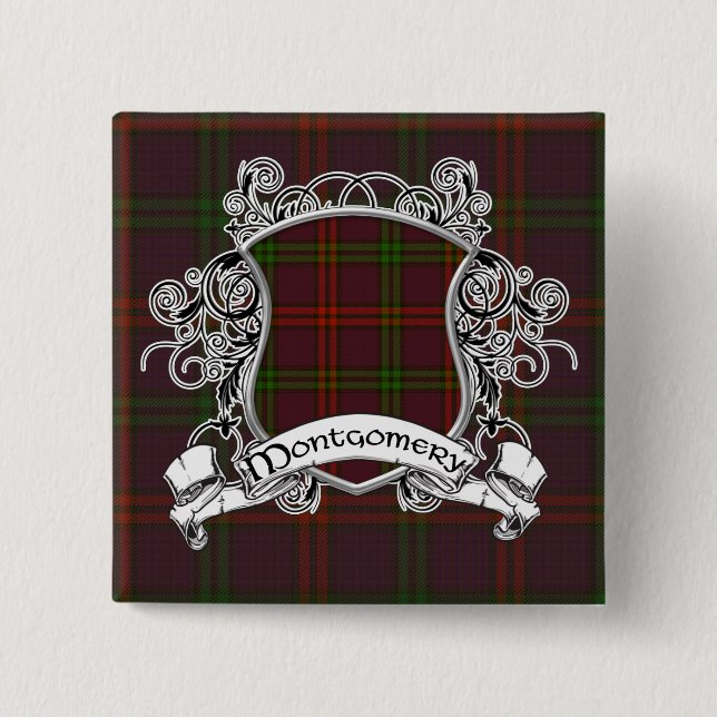 Bóton Quadrado 5.08cm Protetor do Tartan de Montgomery (Frente)