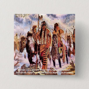 Bóton Quadrado 5.08cm Provérbio da Natureza do Nativo Americano Lakota