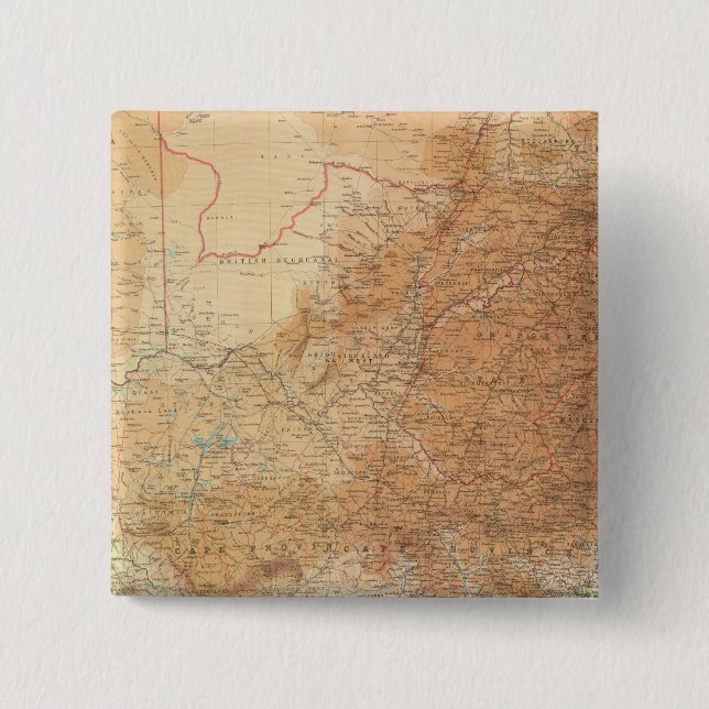 Bóton Quadrado 5.08cm Província de Cabo Composto, Transvaal (Frente)