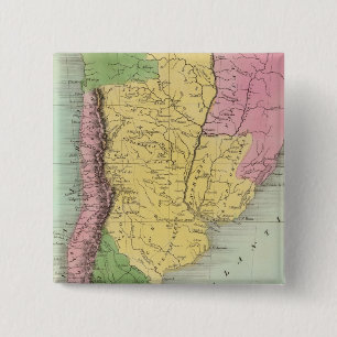 Bóton Quadrado 5.08cm Províncias Unidas, Chile e Patagônia