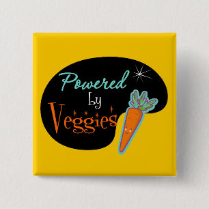 Bóton Quadrado 5.08cm Psto por vegetarianos