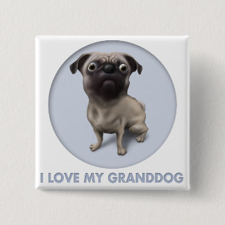Bóton Quadrado 5.08cm Pug Granddog
