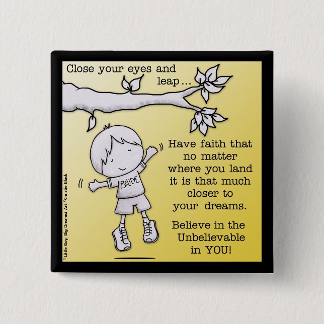 Bóton Quadrado 5.08cm Pulo da fé (Frente)