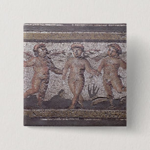 Bóton Quadrado 5.08cm Putti três de dança acompanhado de um jogo