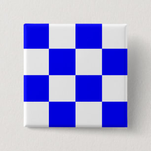 Bóton Quadrado 5.08cm Quadrado Checkered branco azul de NOVEMBRO