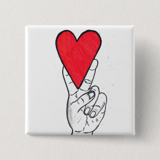 Bóton Quadrado 5.08cm Quadrado da paz & do amor