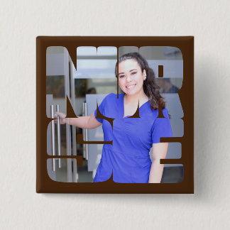 Bóton Quadrado 5.08cm quadrado de fotos personalizadas da enfermeira