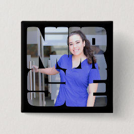 Bóton Quadrado 5.08cm quadrado de fotos personalizadas da enfermeira