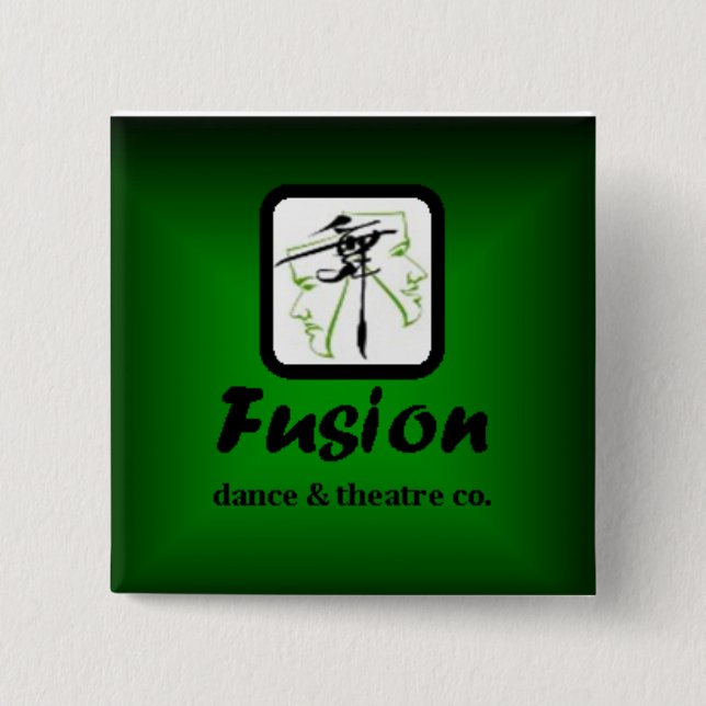 Bóton Quadrado 5.08cm Quadrado verde da fusão (Frente)