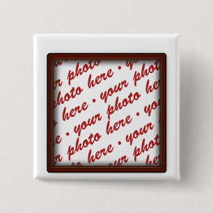 Bóton Quadrado 5.08cm Quadro de Fotografias Castanho Simples