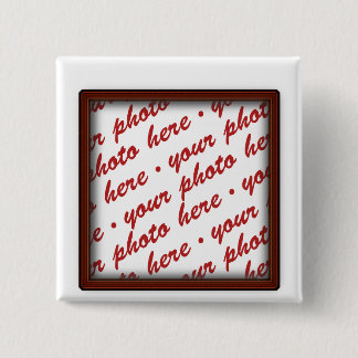 Bóton Quadrado 5.08cm Quadro de Fotografias Castanho Simples