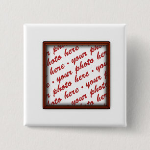 Bóton Quadrado 5.08cm Quadro de Imagem Marrom para Qualquer Ocasião